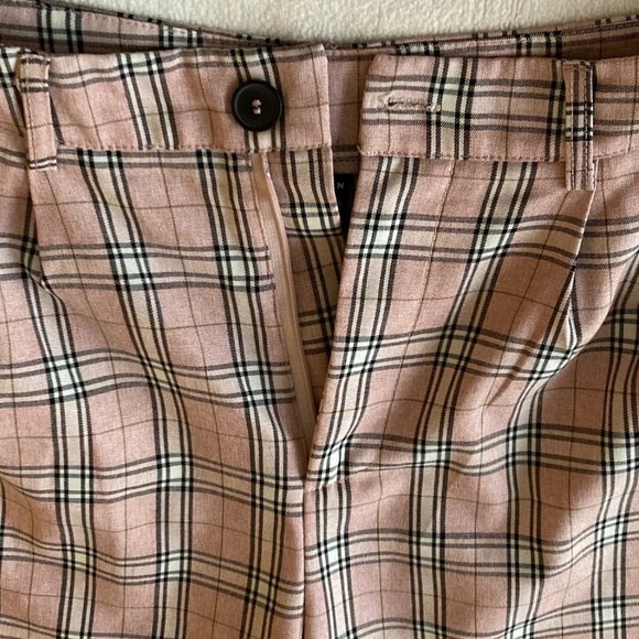 Shein plaid high rise dusty rose anke/crop pants - Picture 3 of 6